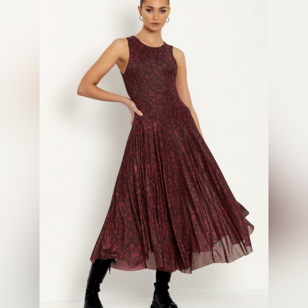 Blackmilk Cracked Earth Swoop Dress